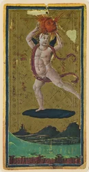 O Sol, fascínio de uma carta de tarô do convés "Visconti", 1441-47